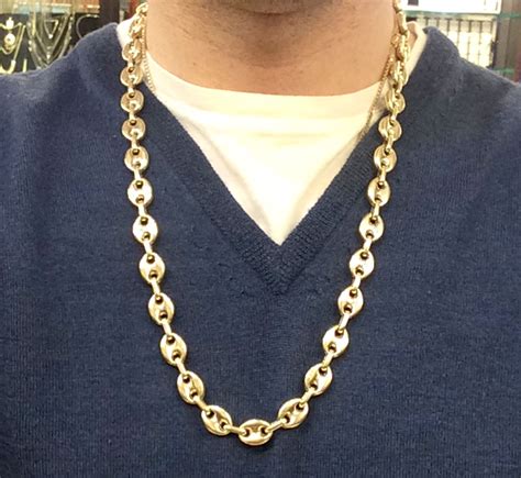 gold gucci chains|puffed gucci link gold chain.